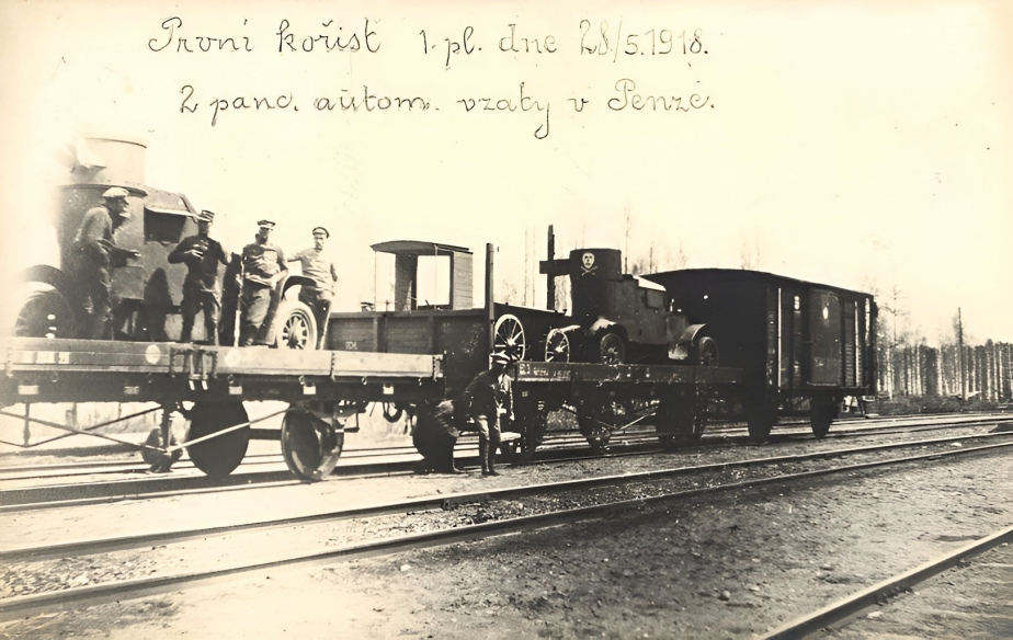 Obrněné automobily ukořistěné dopoledne 28. května 1918 v Penze