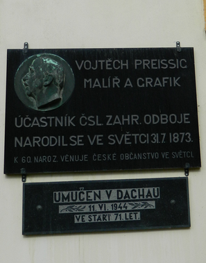 Soubor dvou pamětních desek, které najdeme na budově zámku v Preissigově rodišti, v obci Světec v Ústeckém kraji