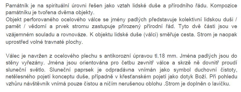 Část návrhu pietního místa v blízkosti hřbitova v polské Dukle, jejž vypracoval architekt Kryštof Jansa. 